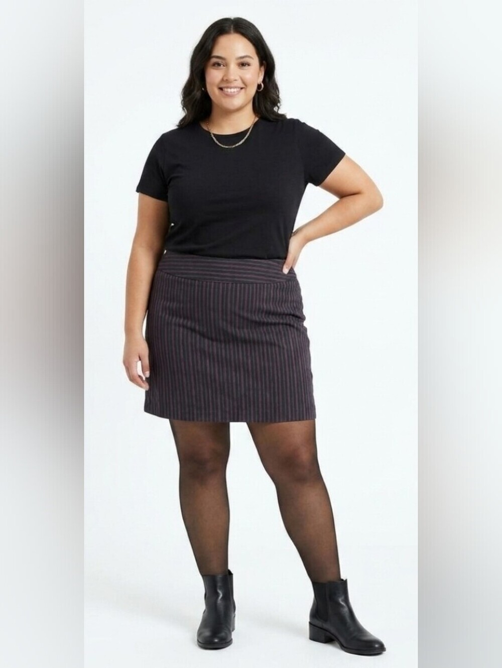 Lane Bryant Nylon Pinstripe Skirt 22